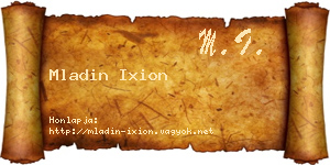Mladin Ixion névjegykártya